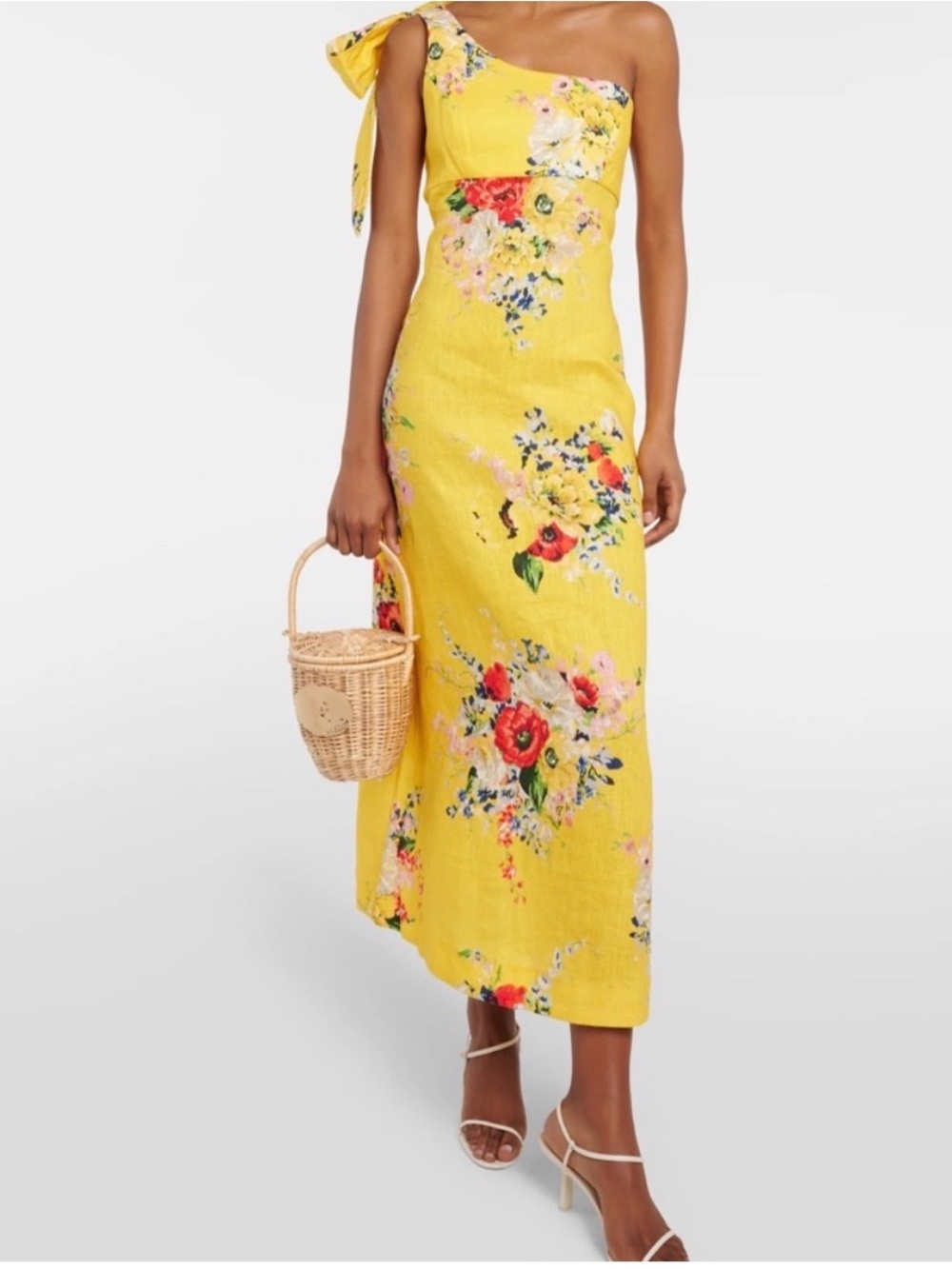 Zimmermann Yellow Floral One-Shoulder Maxi Skirt. Size Zimmerman 1